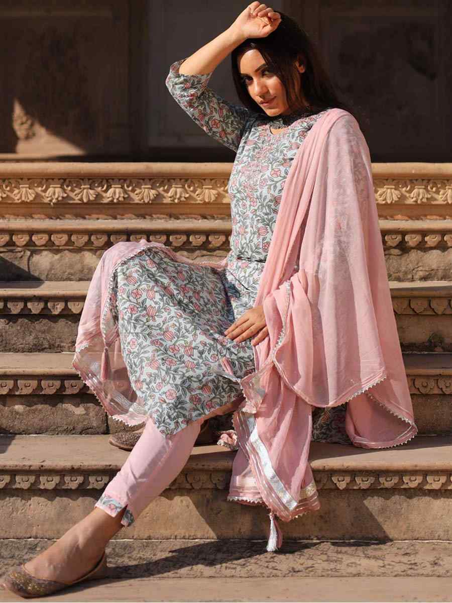 Multi CottonPrinted Casual Festival Pant Salwar Kameez