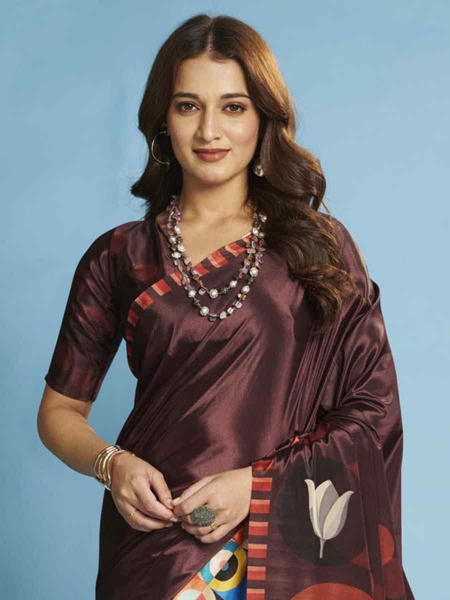 Multi Crape Soft Silk Abstract Printed Casual Reception Festival Wedding Fancy Classic Style Sarees