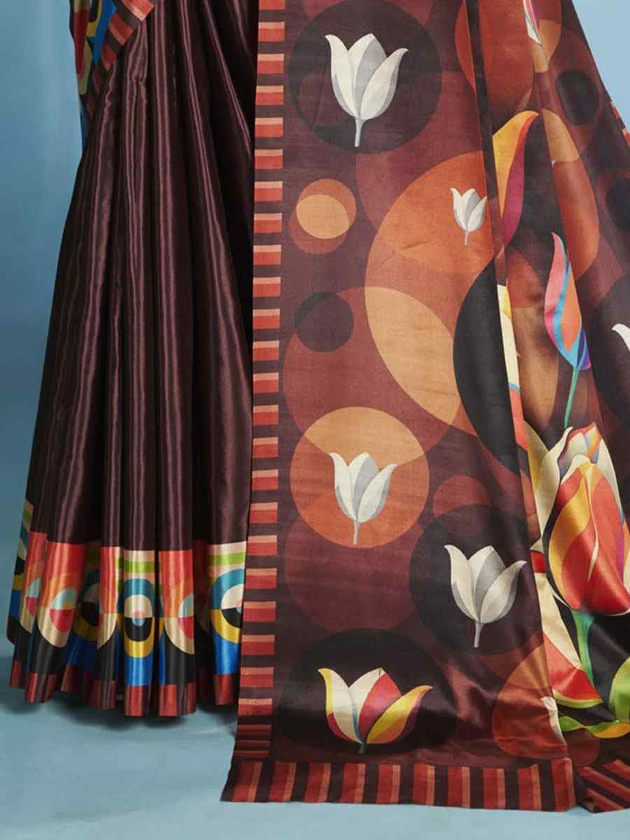 Multi Crape Soft Silk Abstract Printed Casual Reception Festival Wedding Fancy Classic Style Sarees