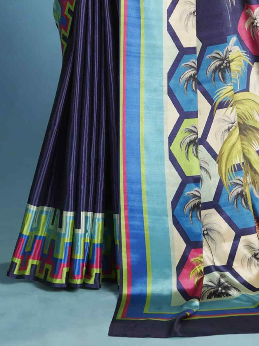 Multi Crape Soft Silk Abstract Printed Casual Reception Festival Wedding Fancy Classic Style Sarees