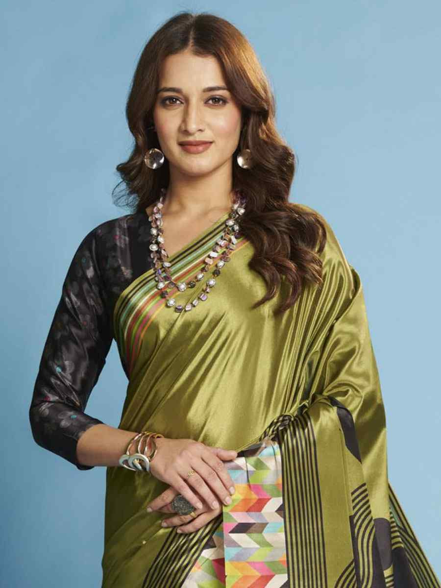 Multi Crape Soft Silk Abstract Printed Casual Reception Festival Wedding Fancy Classic Style Sarees