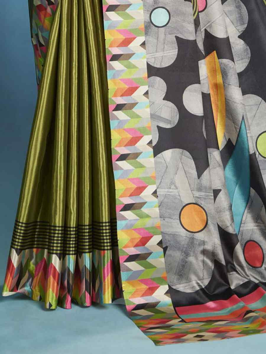 Multi Crape Soft Silk Abstract Printed Casual Reception Festival Wedding Fancy Classic Style Sarees