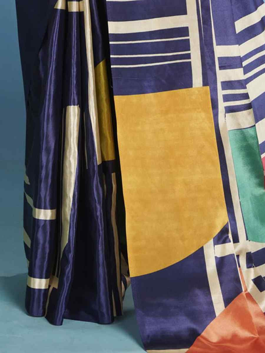 Multi Crape Soft Silk Abstract Printed Casual Reception Festival Wedding Fancy Classic Style Sarees