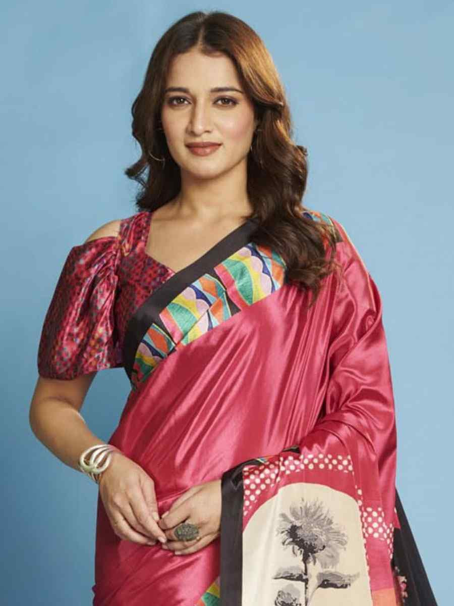 Multi Crape Soft Silk Abstract Printed Casual Reception Festival Wedding Fancy Classic Style Sarees