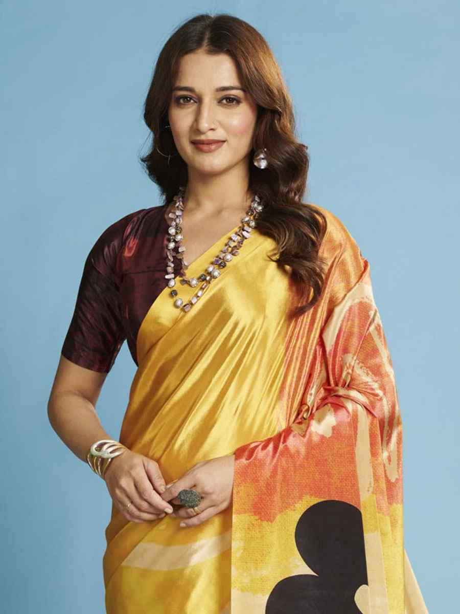 Multi Crape Soft Silk Abstract Printed Casual Reception Festival Wedding Fancy Classic Style Sarees