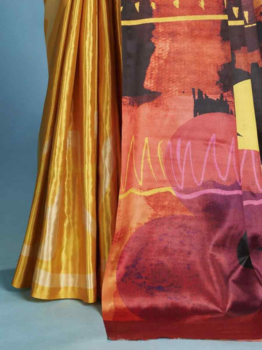 Multi Crape Soft Silk Abstract Printed Casual Reception Festival Wedding Fancy Classic Style Sarees