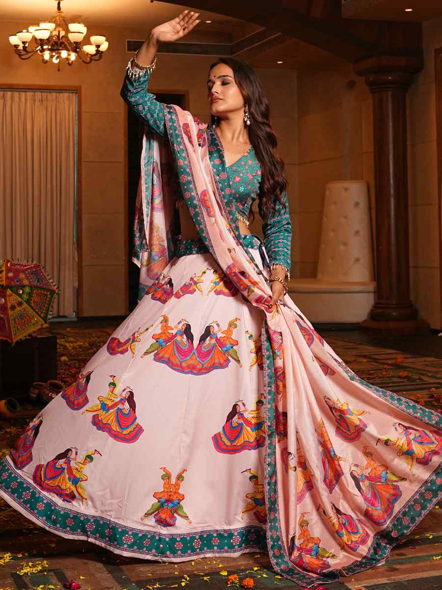 Multi Crepe Embroidered Festival Traditional Lehenga Choli