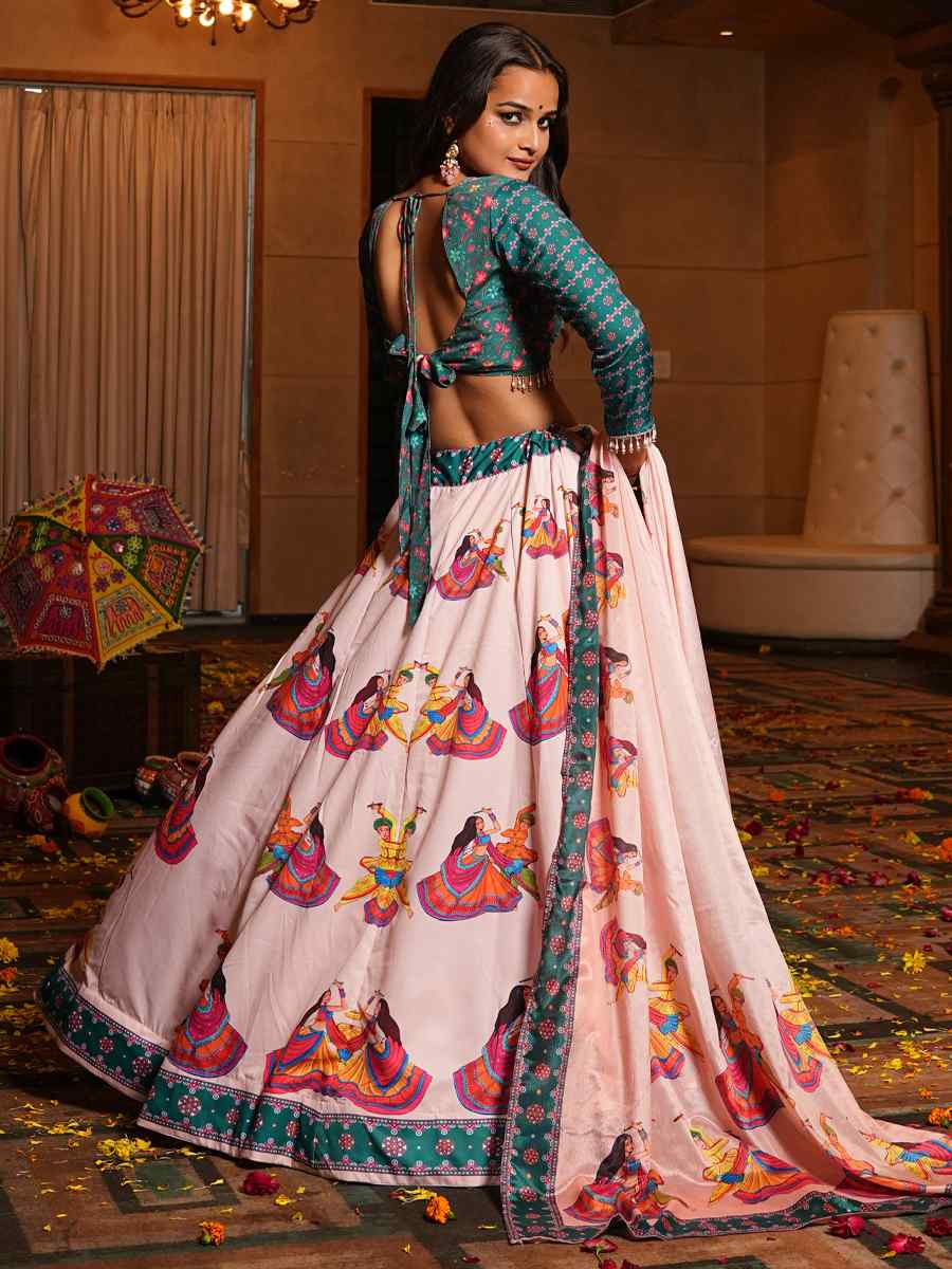 Multi Crepe Embroidered Festival Traditional Lehenga Choli