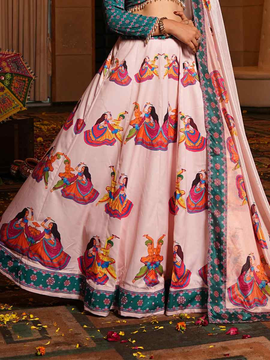 Multi Crepe Embroidered Festival Traditional Lehenga Choli
