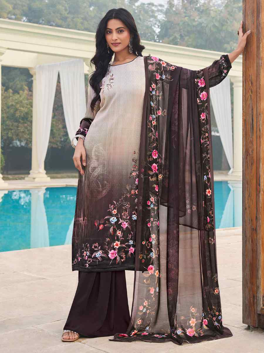 Multi Crepe Embroidered Wedding Festival Pant Salwar Kameez