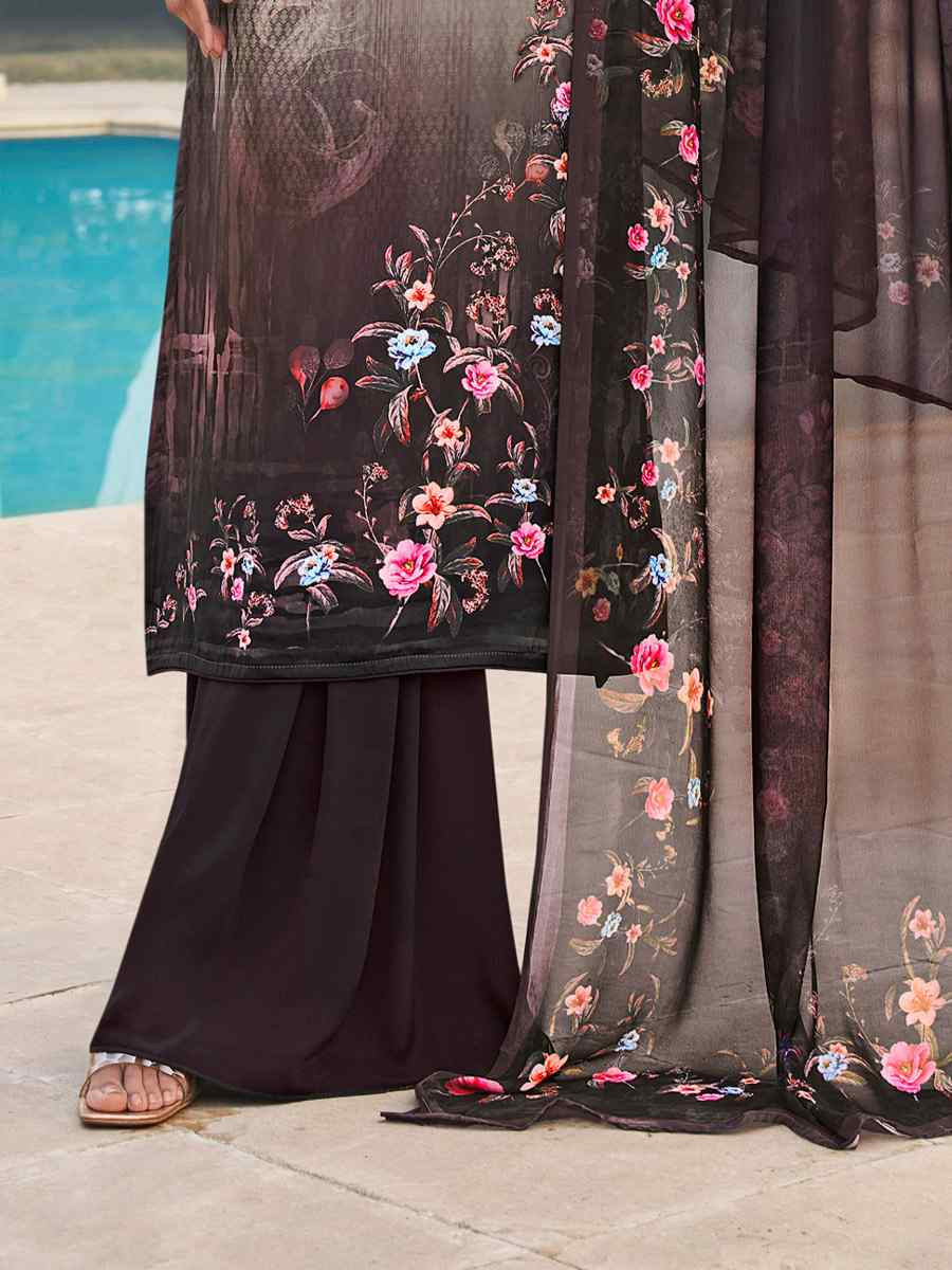 Multi Crepe Embroidered Wedding Festival Pant Salwar Kameez