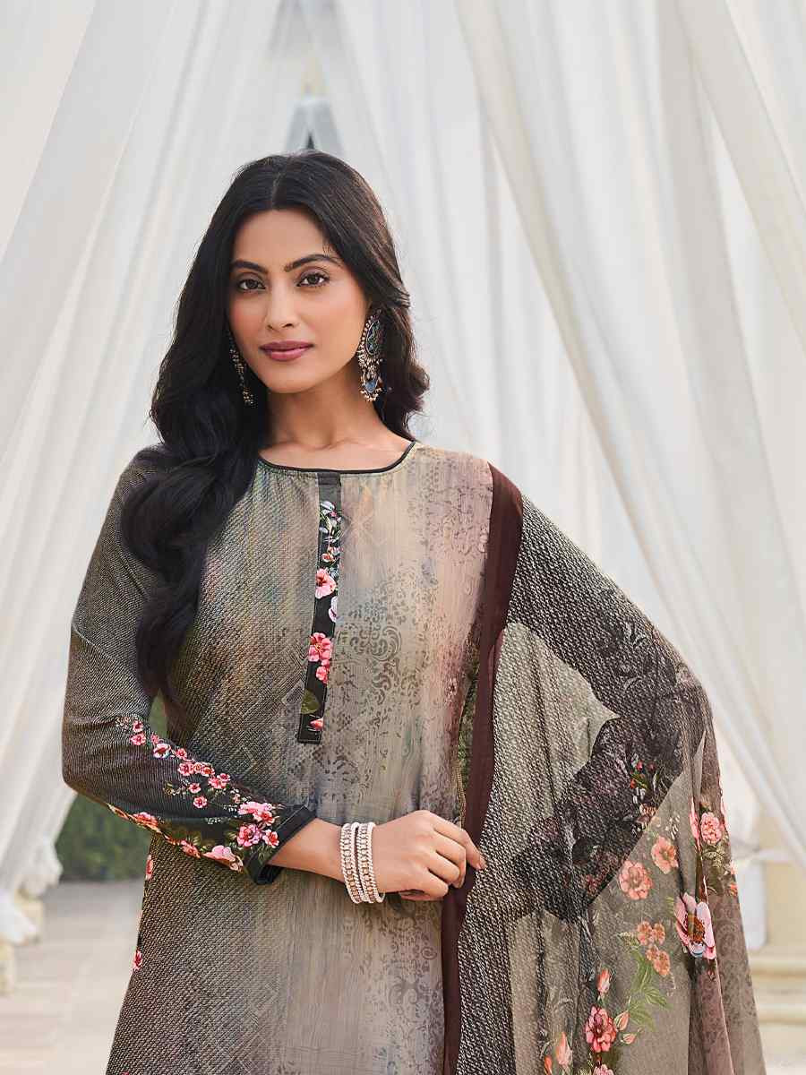 Multi Crepe Embroidered Wedding Festival Pant Salwar Kameez