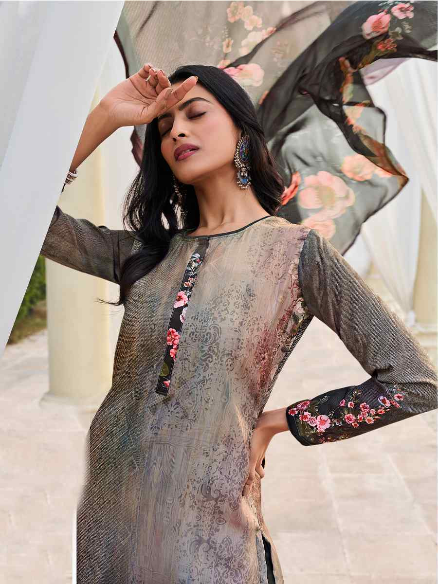 Multi Crepe Embroidered Wedding Festival Pant Salwar Kameez