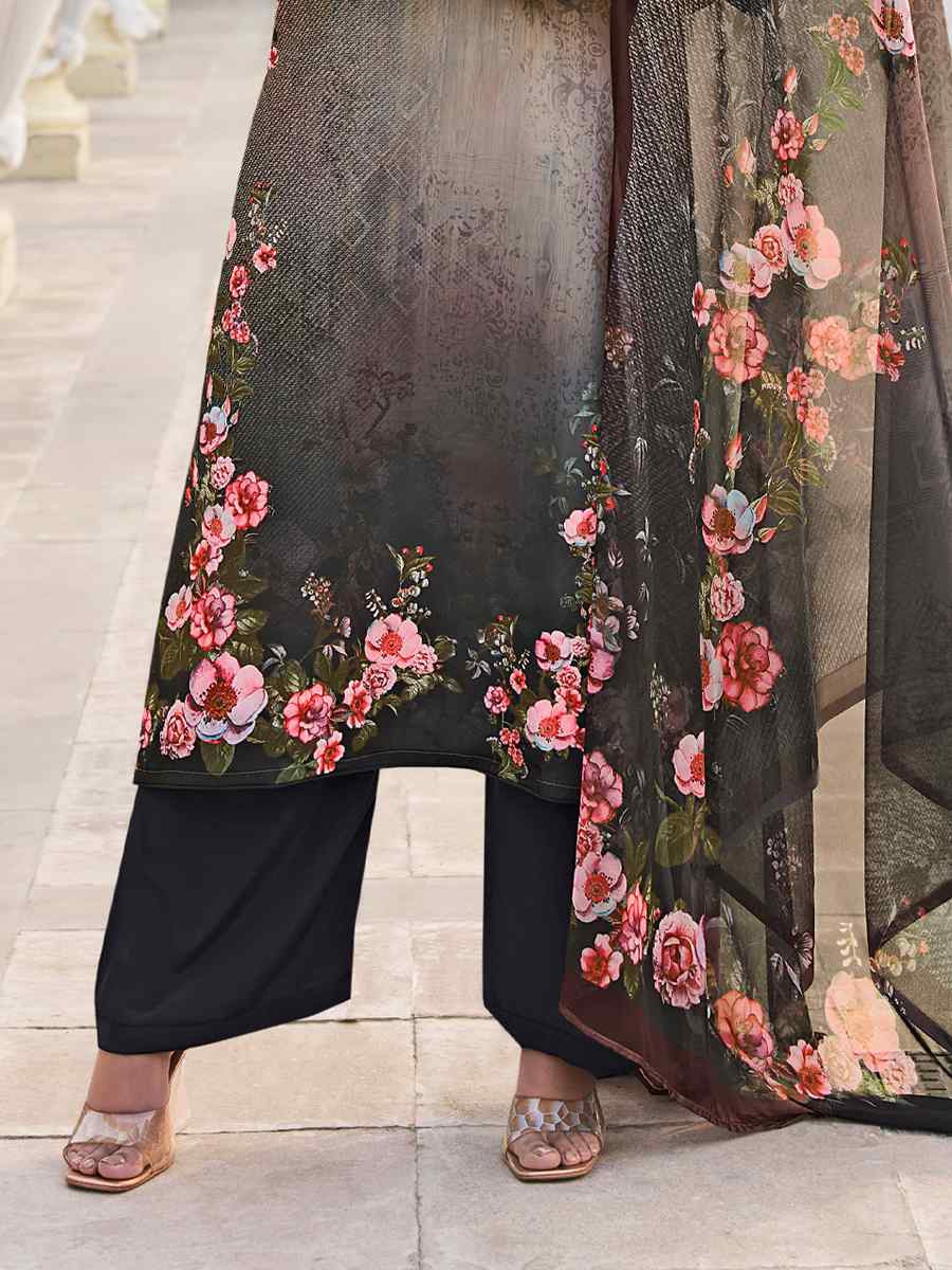 Multi Crepe Embroidered Wedding Festival Pant Salwar Kameez