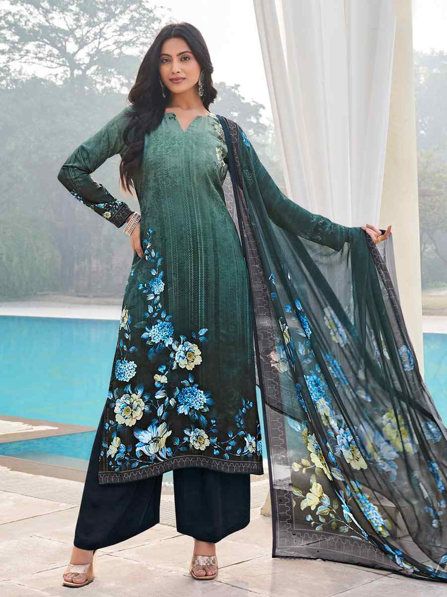 Multi Crepe Embroidered Wedding Festival Pant Salwar Kameez