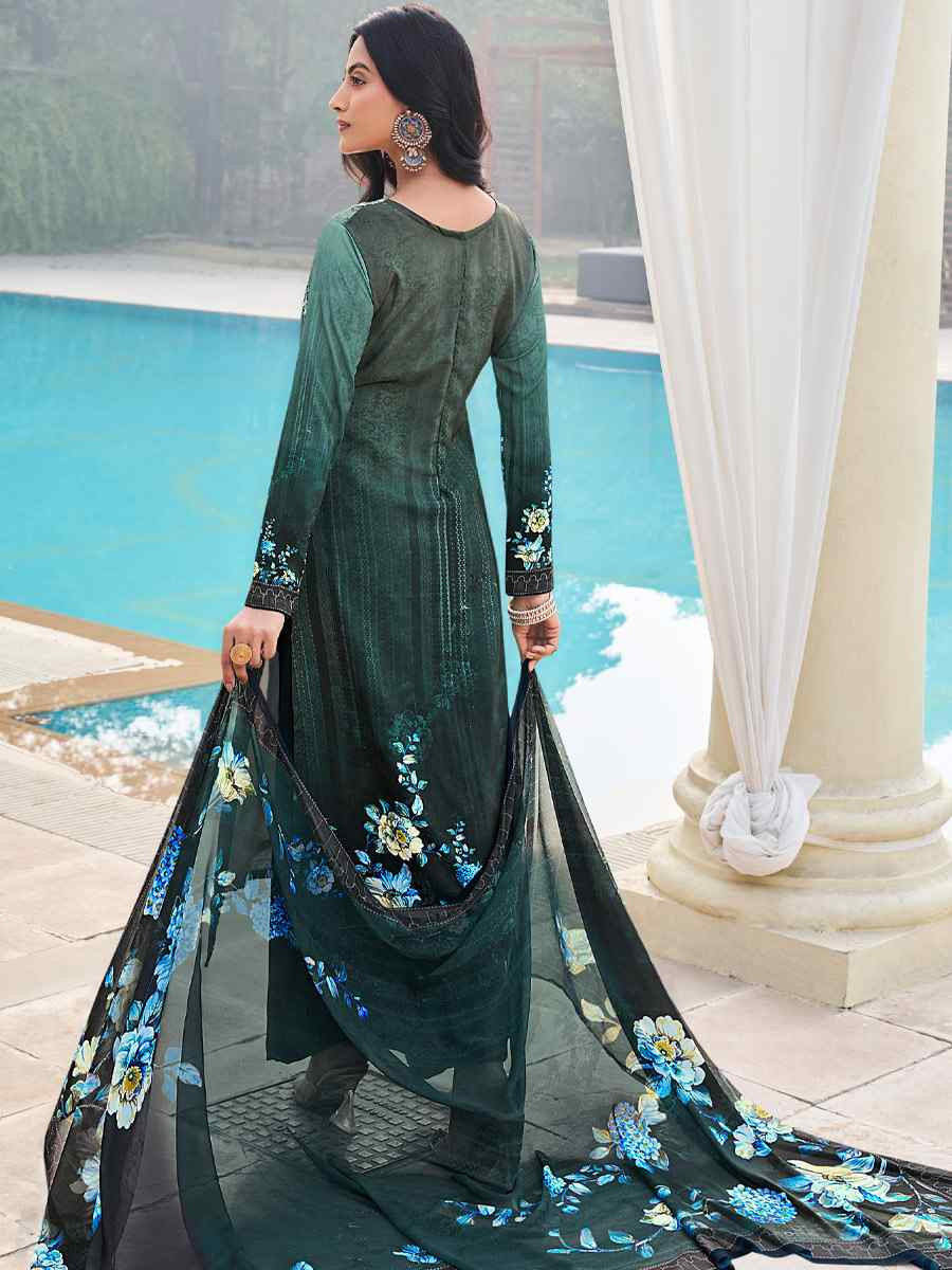 Multi Crepe Embroidered Wedding Festival Pant Salwar Kameez