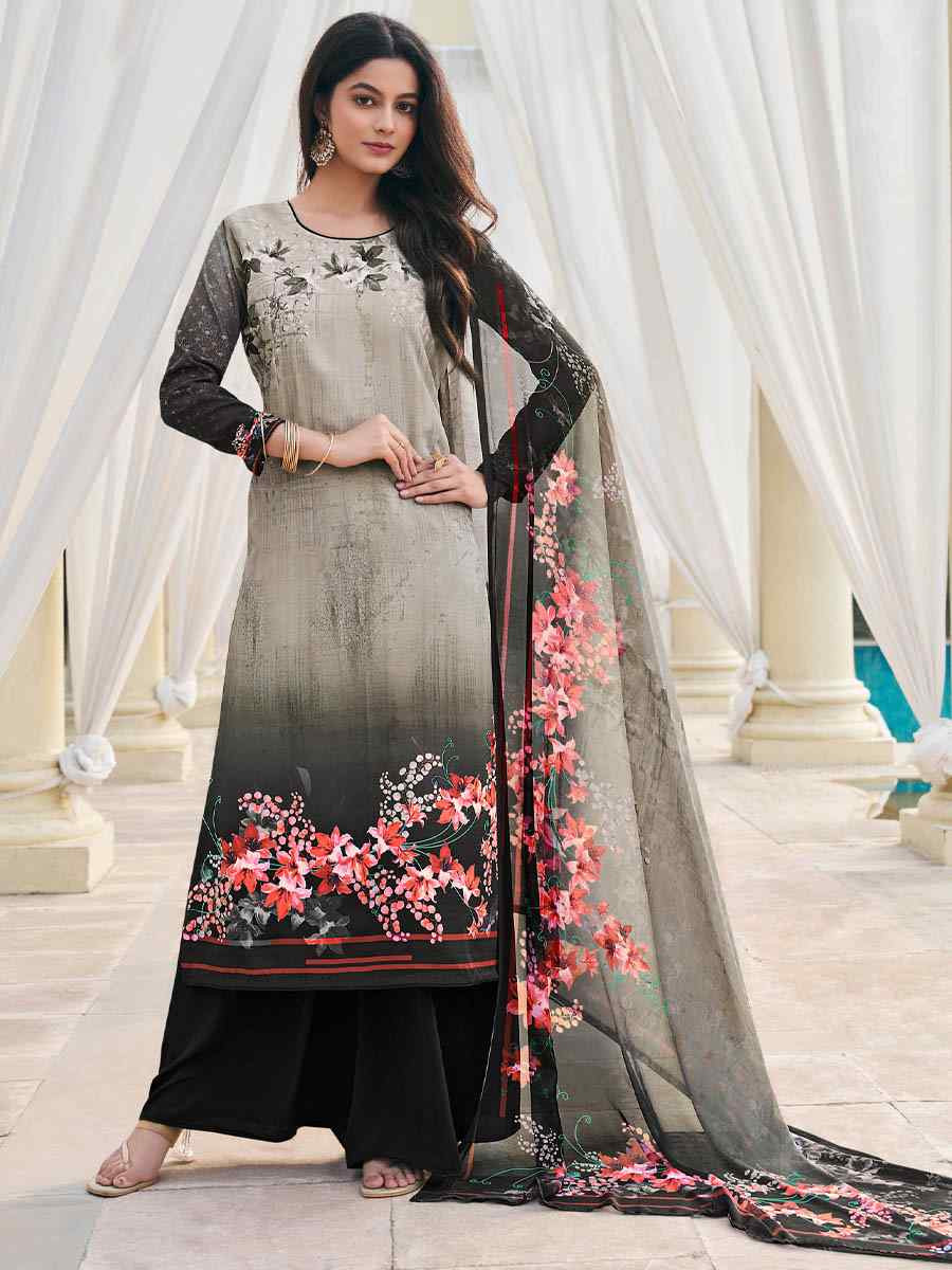 Multi Crepe Embroidered Wedding Festival Pant Salwar Kameez