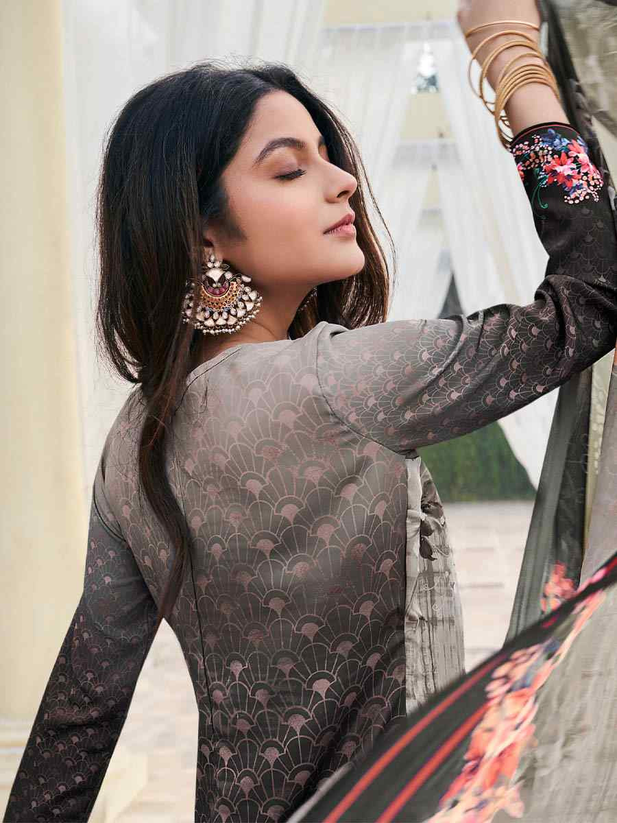 Multi Crepe Embroidered Wedding Festival Pant Salwar Kameez