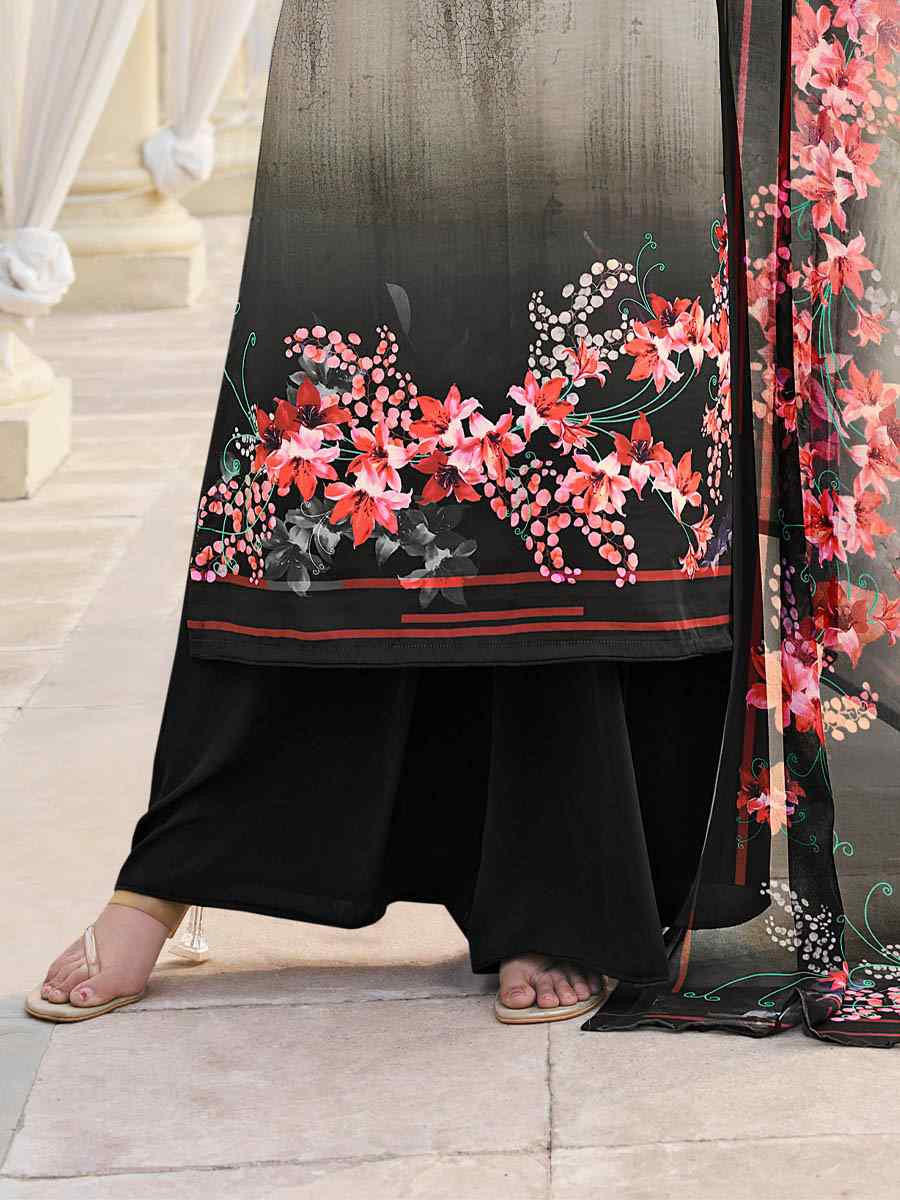 Multi Crepe Embroidered Wedding Festival Pant Salwar Kameez