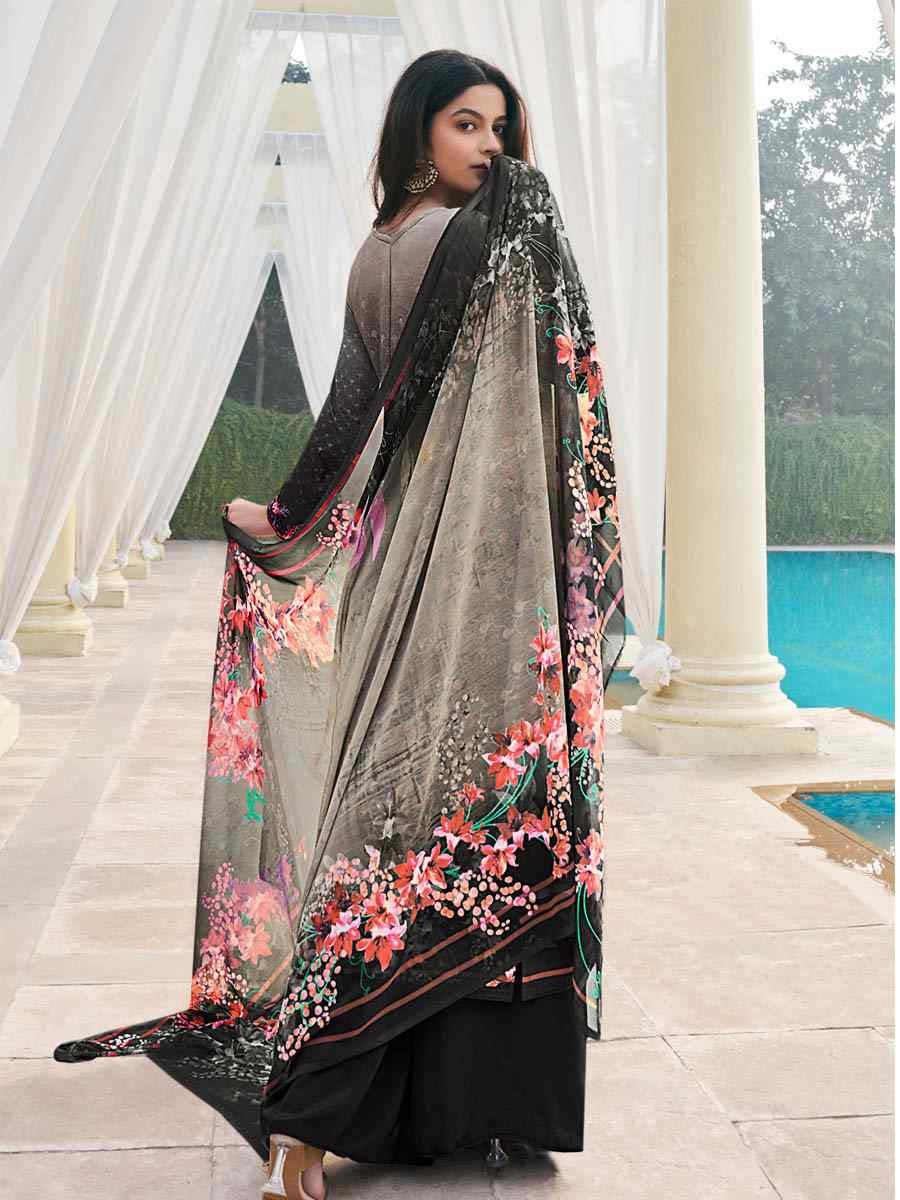 Multi Crepe Embroidered Wedding Festival Pant Salwar Kameez