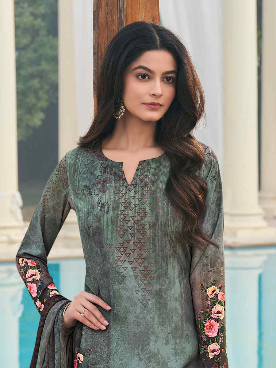 Multi Crepe Embroidered Wedding Festival Pant Salwar Kameez