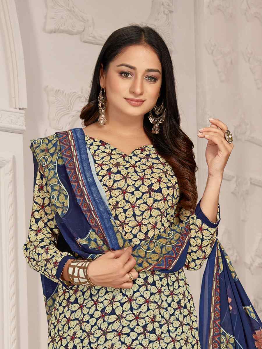 Multi Crepe Georgette Printed Casual Festival Pant Salwar Kameez
