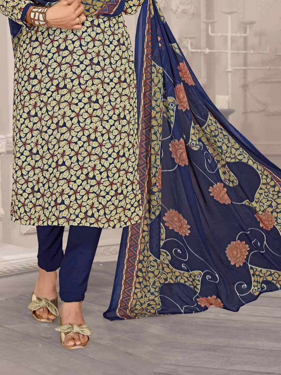 Multi Crepe Georgette Printed Casual Festival Pant Salwar Kameez