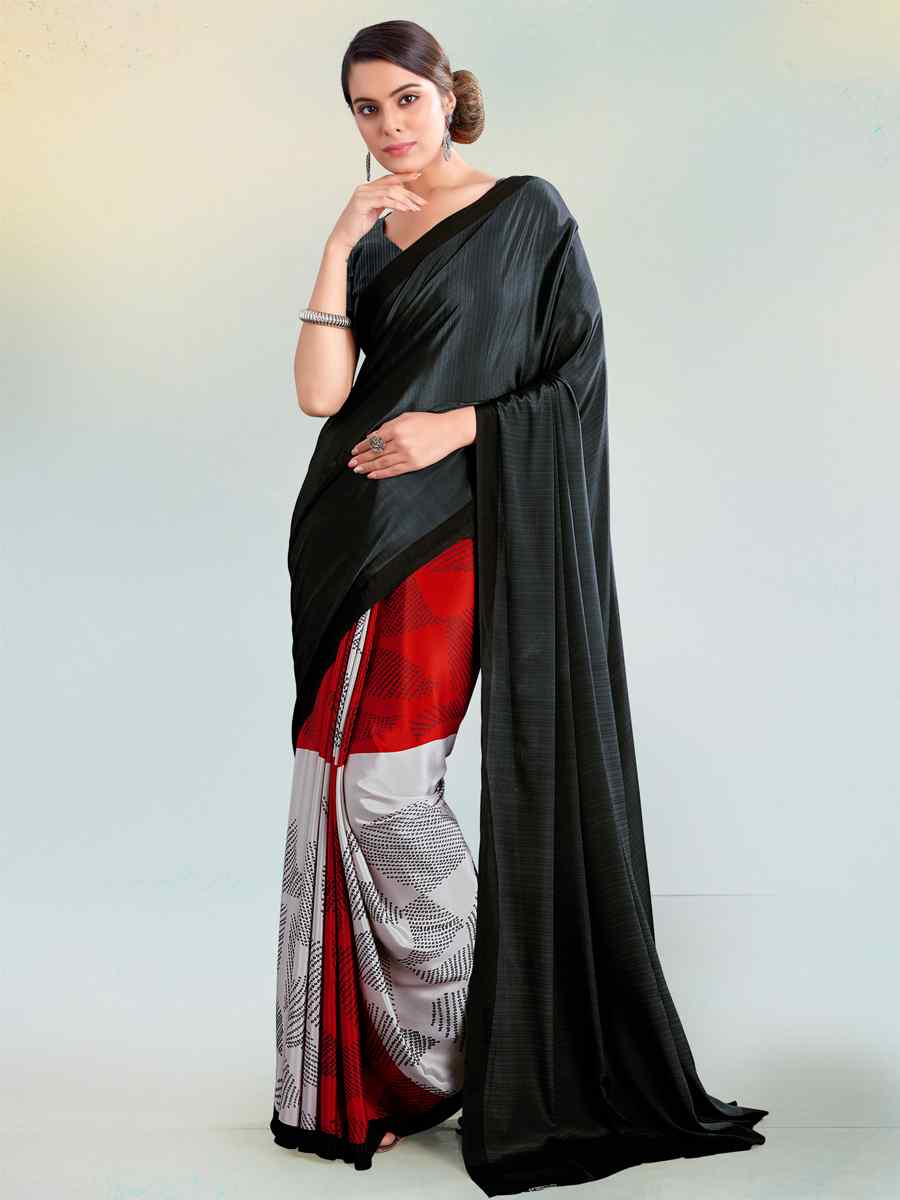 Multi Crepe Printed Casual Party Contemporary Saree