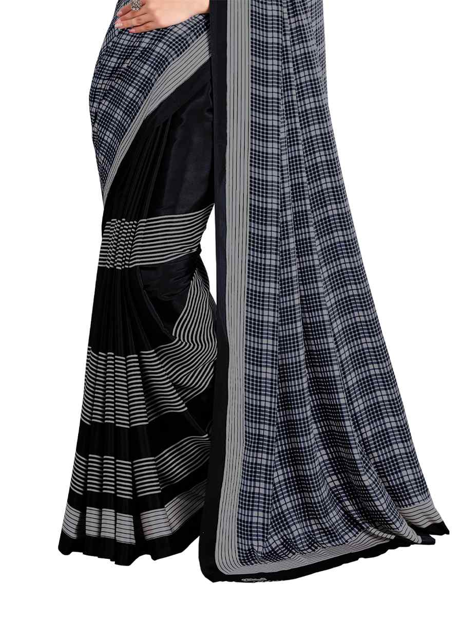 Multi Crepe Printed Casual Party Contemporary Saree