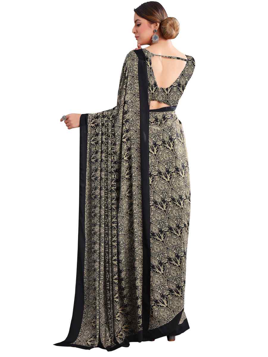 Multi Crepe Printed Casual Party Contemporary Saree