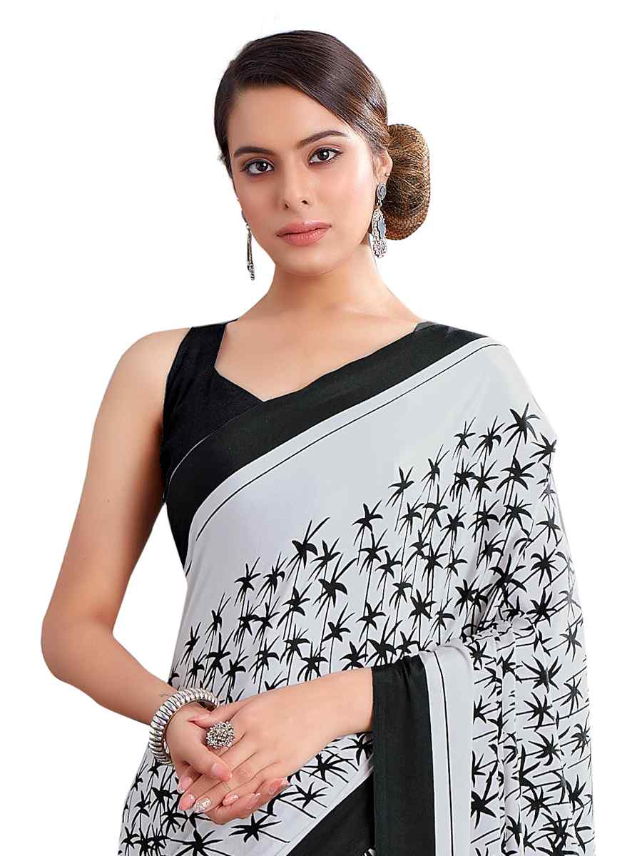 Multi Crepe Printed Casual Party Contemporary Saree