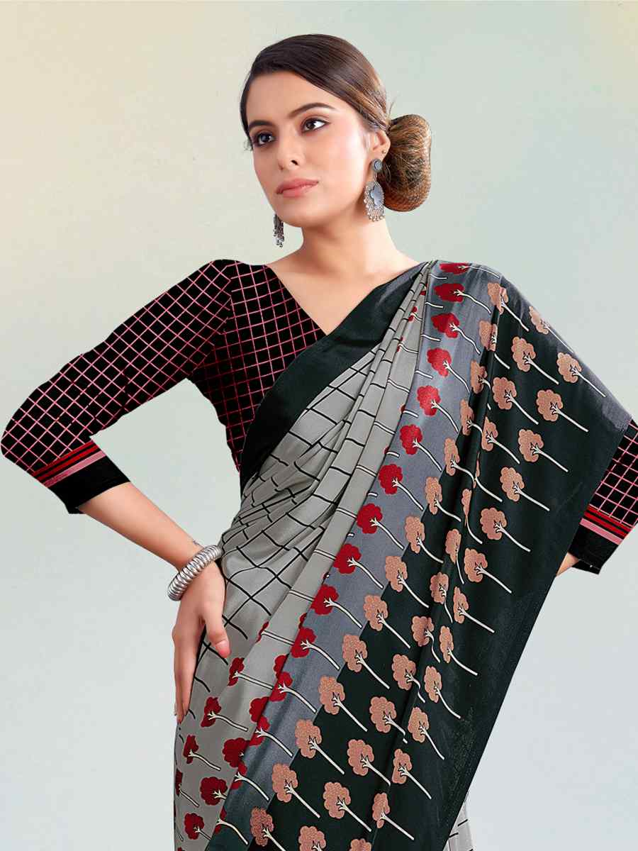 Multi Crepe Printed Casual Party Contemporary Saree