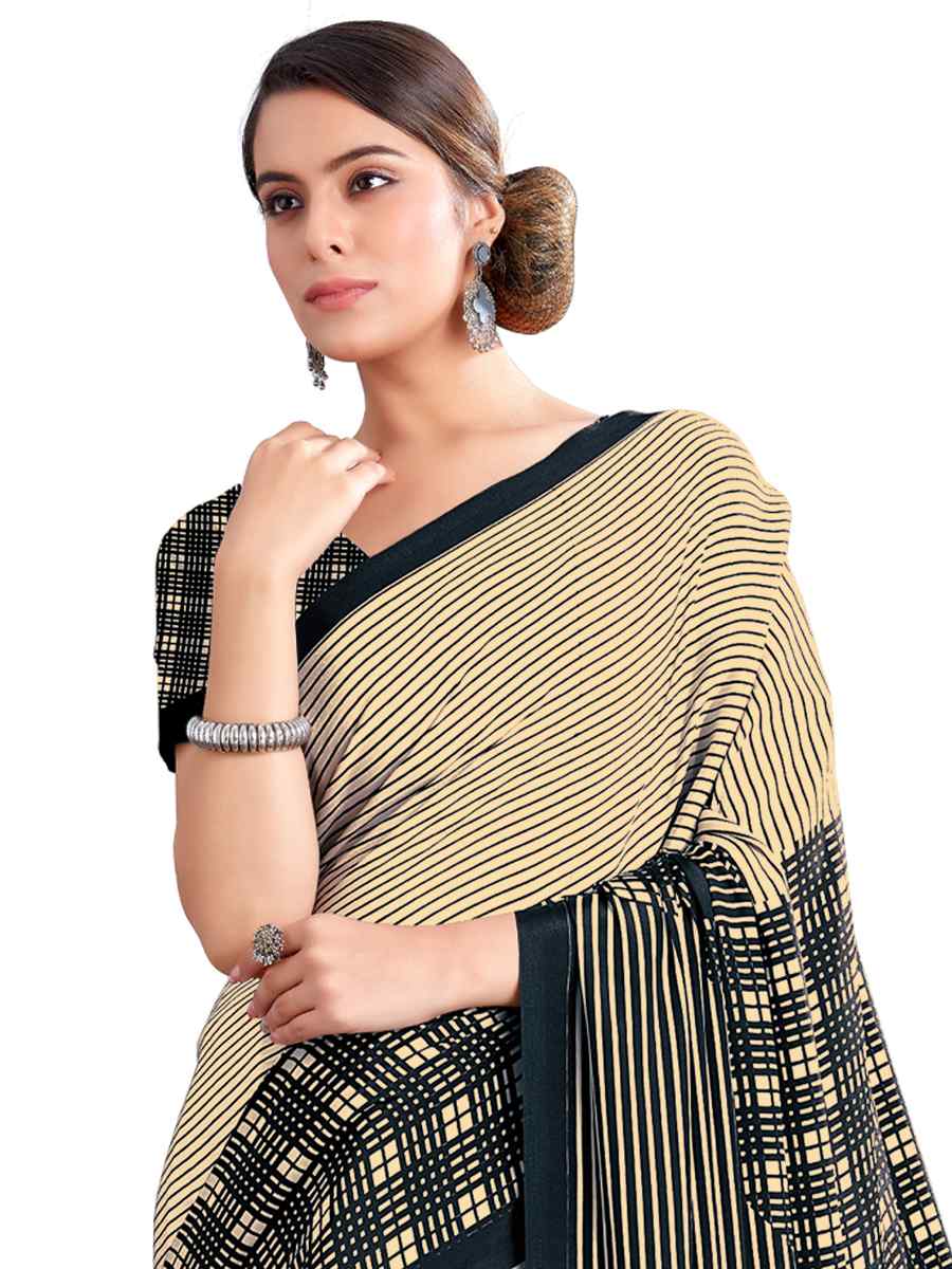 Multi Crepe Printed Casual Party Contemporary Saree