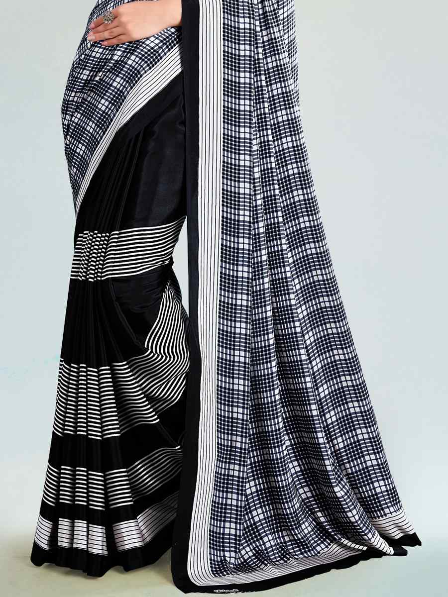 Multi Crepe Printed Casual Party Contemporary Saree