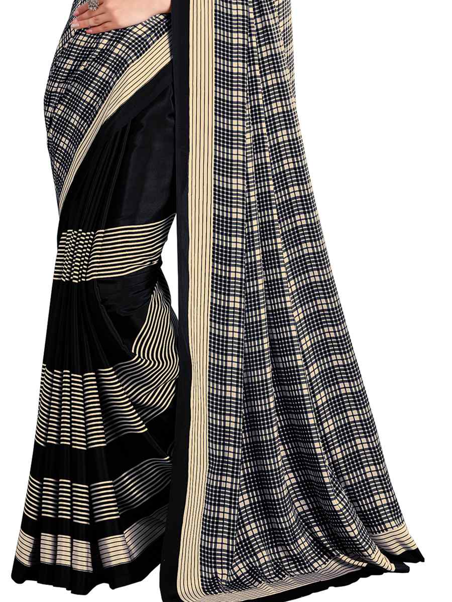 Multi Crepe Printed Casual Party Contemporary Saree