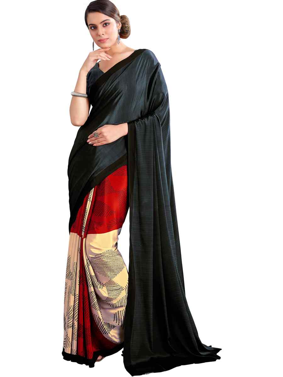 Multi Crepe Printed Casual Party Contemporary Saree