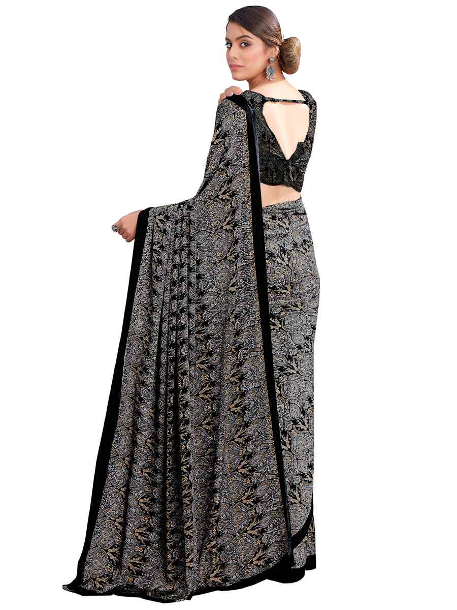 Multi Crepe Printed Casual Party Contemporary Saree