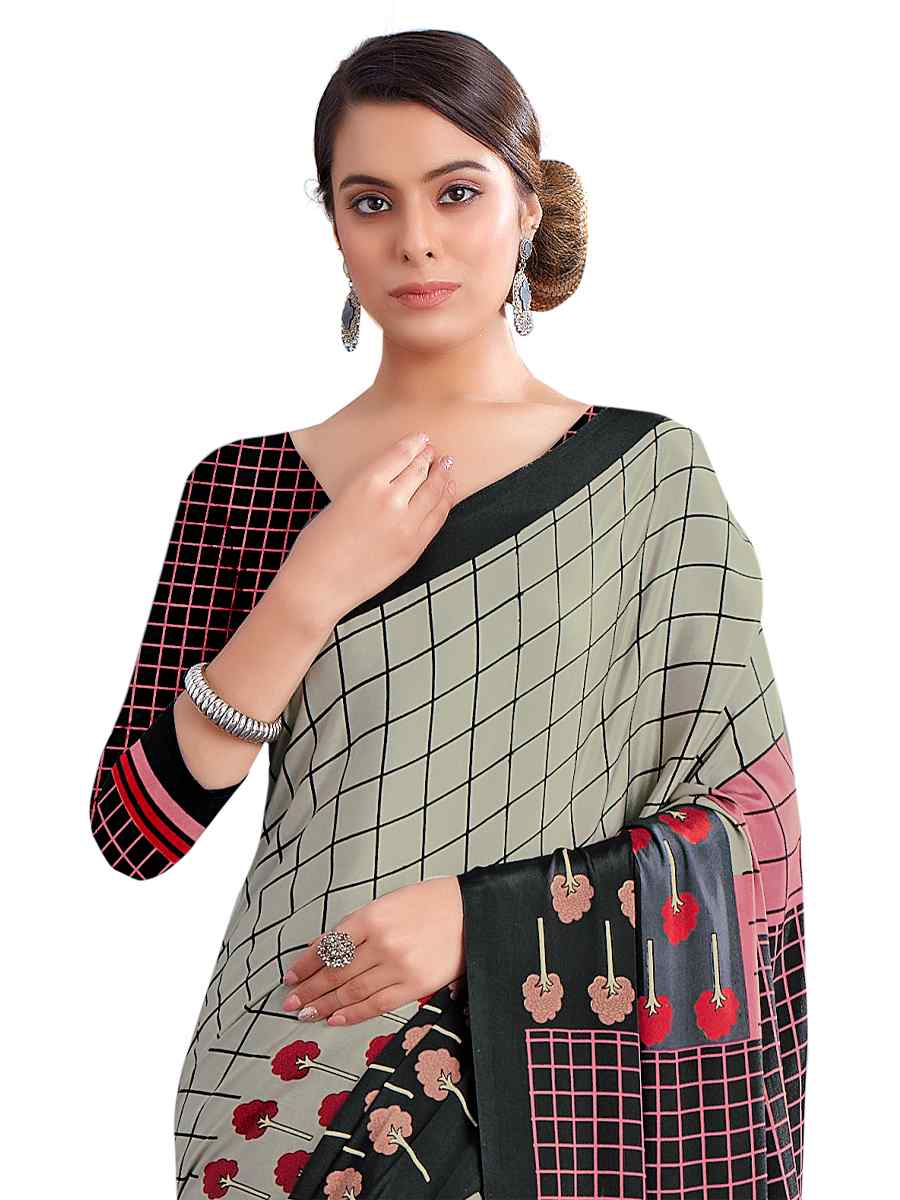 Multi Crepe Printed Casual Party Contemporary Saree