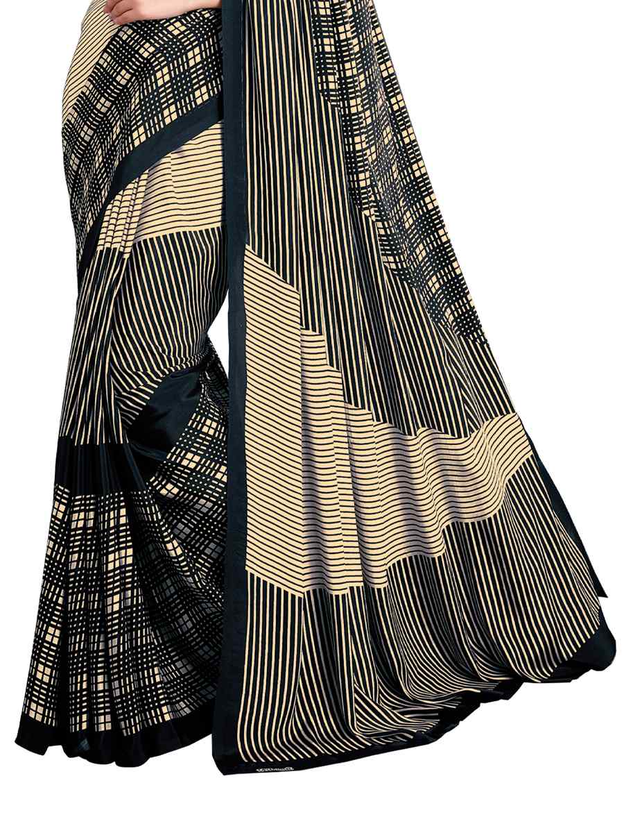 Multi Crepe Printed Casual Party Contemporary Saree