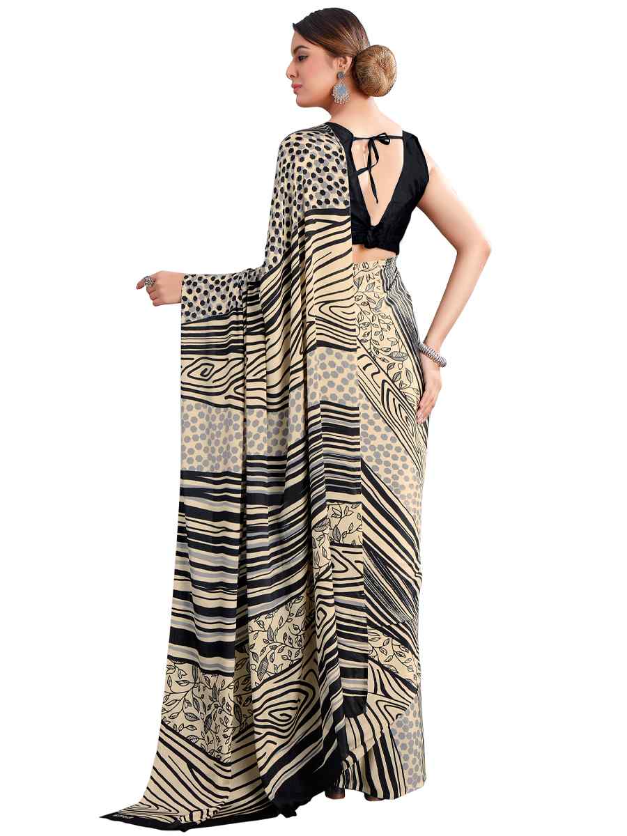 Multi Crepe Printed Casual Party Contemporary Saree