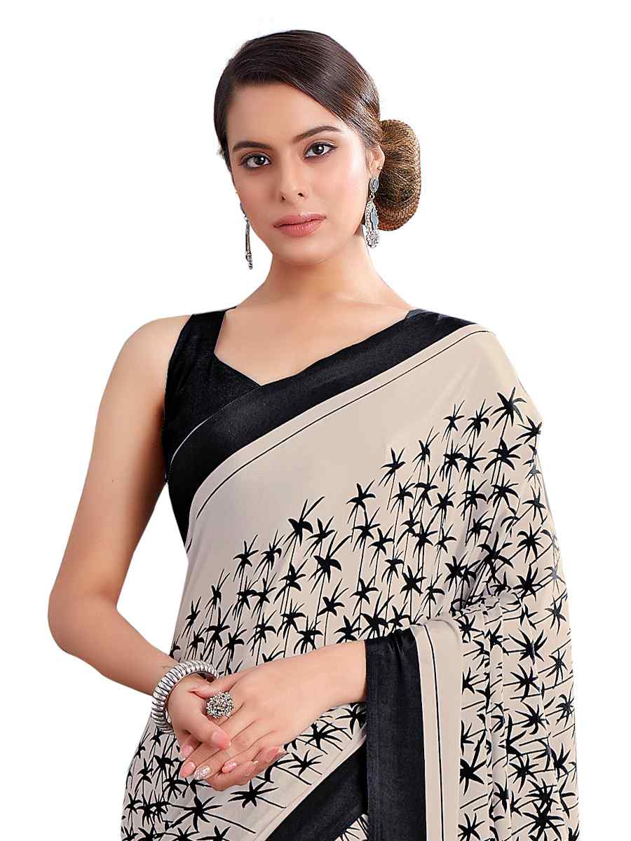Multi Crepe Printed Casual Party Contemporary Saree