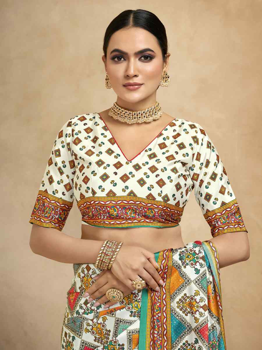 Multi Crepe Printed Casual Reception Festival Wedding Fancy Classic Style Sarees