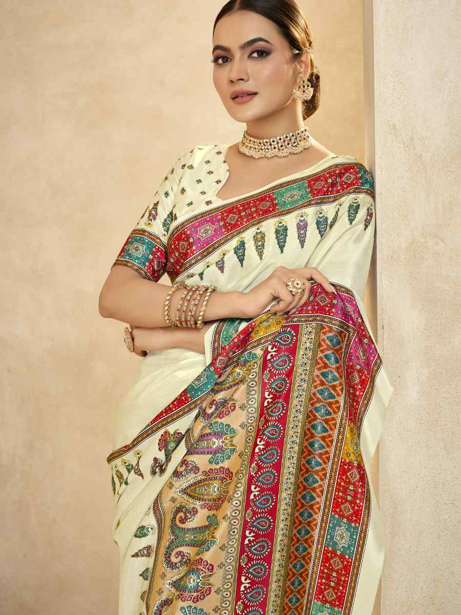 Multi Crepe Printed Casual Reception Festival Wedding Fancy Classic Style Sarees
