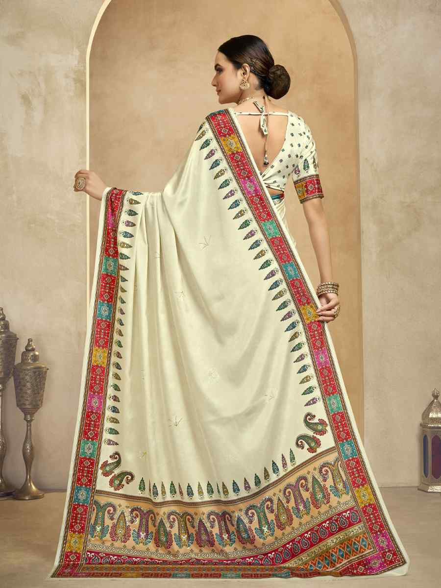 Multi Crepe Printed Casual Reception Festival Wedding Fancy Classic Style Sarees