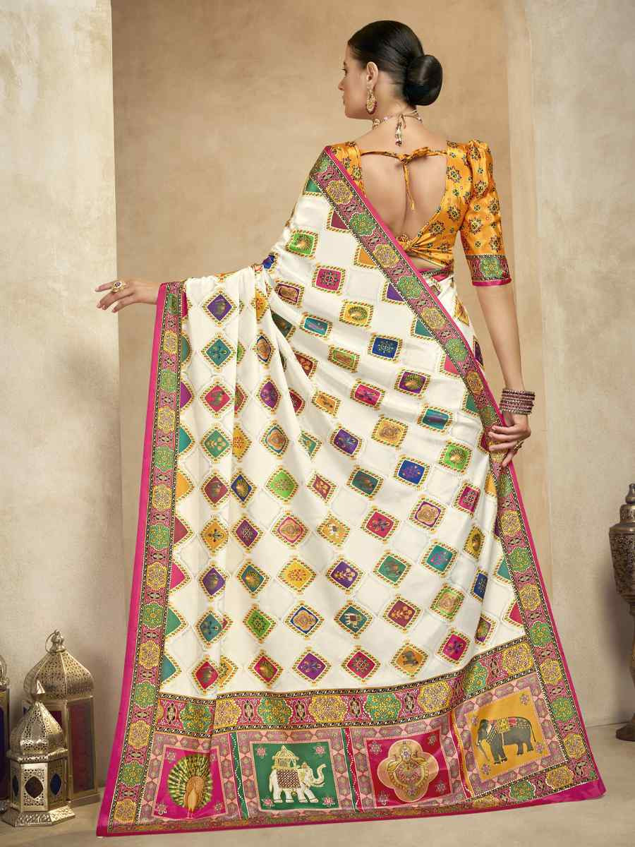 Multi Crepe Printed Casual Reception Festival Wedding Fancy Classic Style Sarees