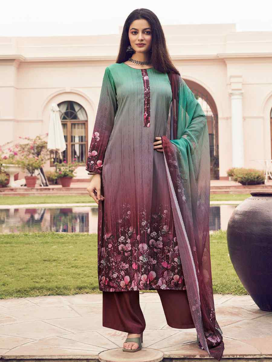 Multi Crepe Printed Festival Casual Pant Salwar Kameez