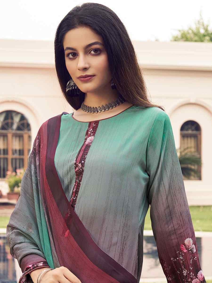 Multi Crepe Printed Festival Casual Pant Salwar Kameez