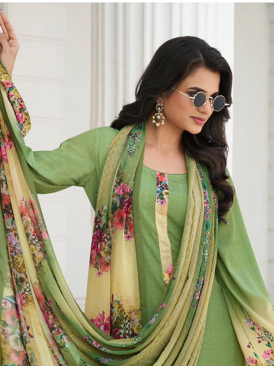 Multi Crepe Printed Party Casual Palazzo Pant Salwar Kameez