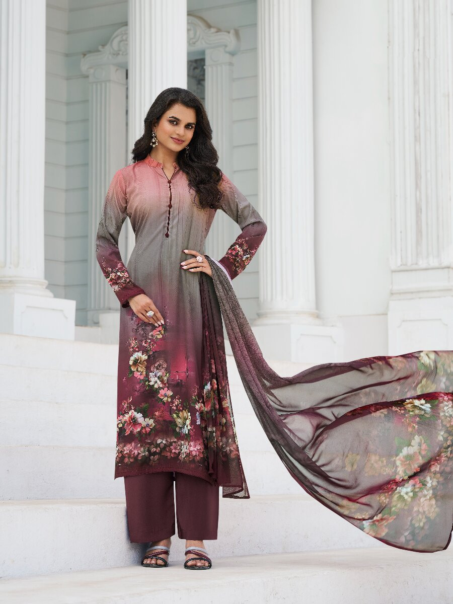 Multi Crepe Printed Party Casual Palazzo Pant Salwar Kameez