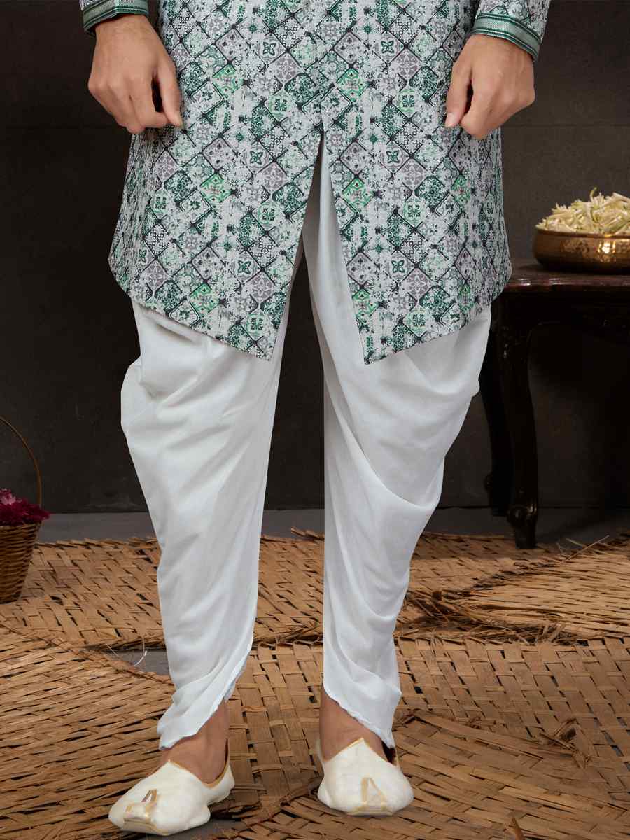 Multi Crosset Jacquard Embroidered Festival Wedding Sherwani